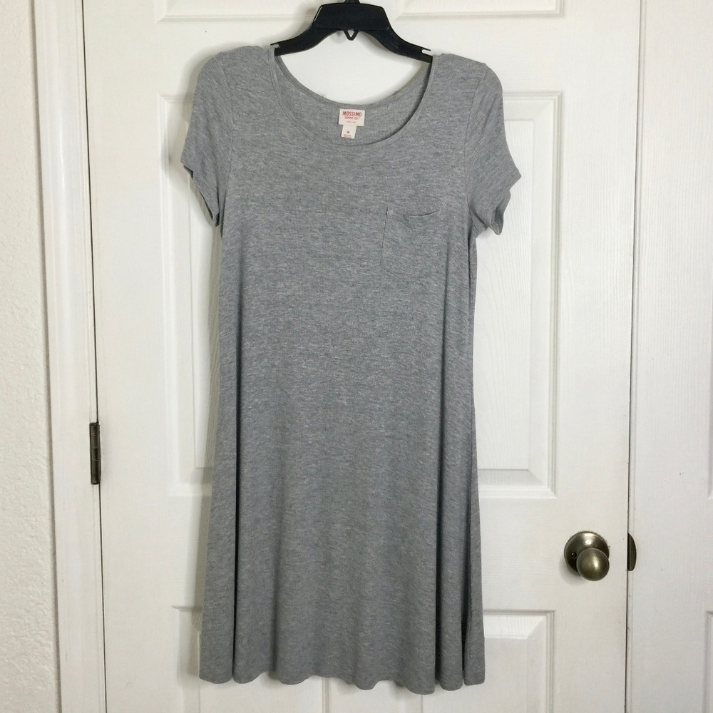 Mossimo Gray Shirt Dress Size M Casual Stretch